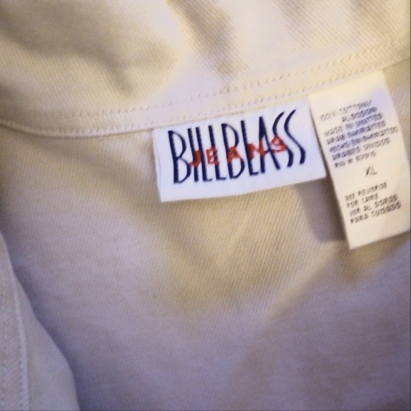 Men's Vintage Bill Blass Jean jacket. Cream with Brass Logo Buttons. Size XL - Picture 7 of 7
